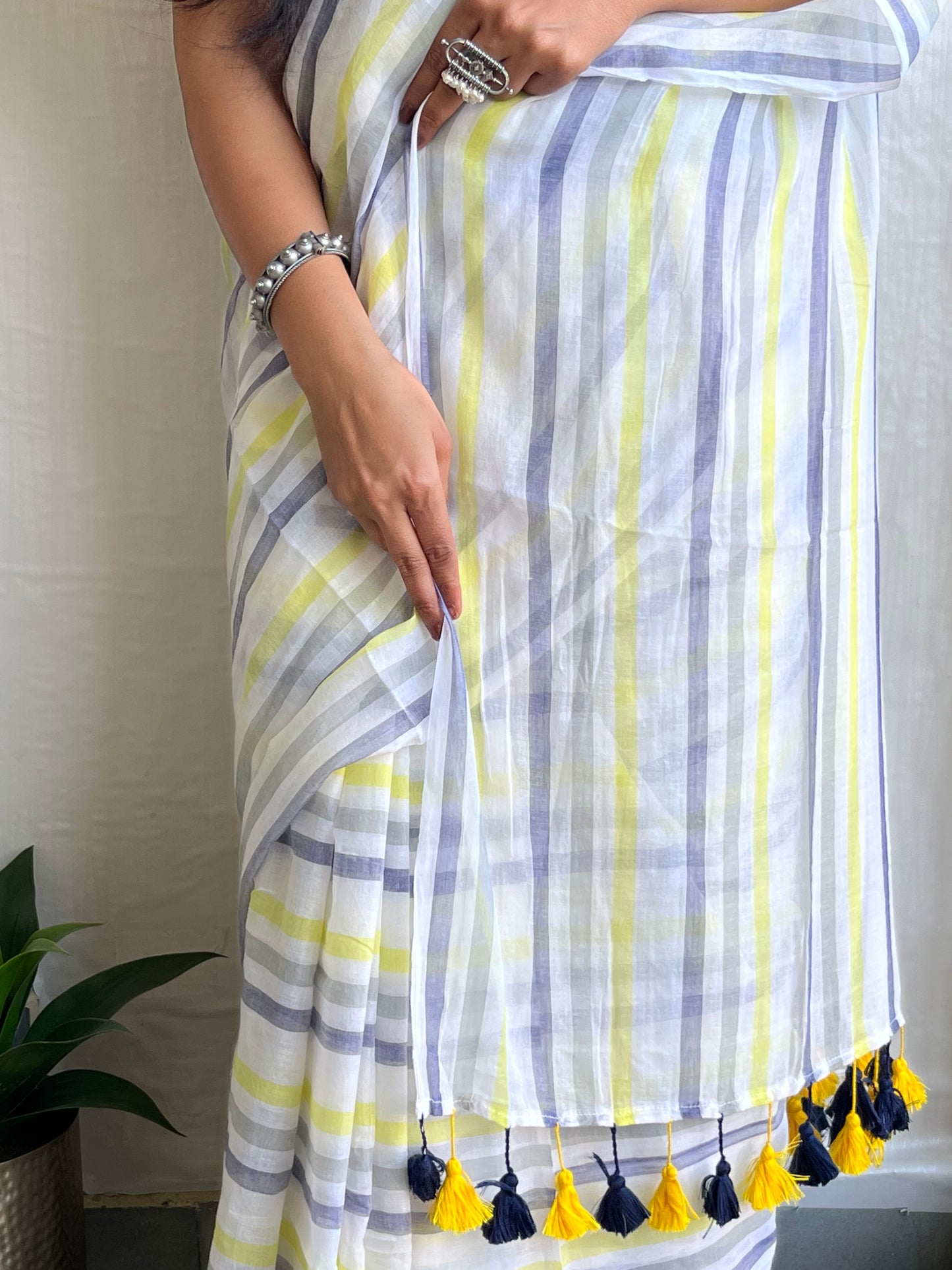 Dharini l Multicolour stripes mul cotton saree