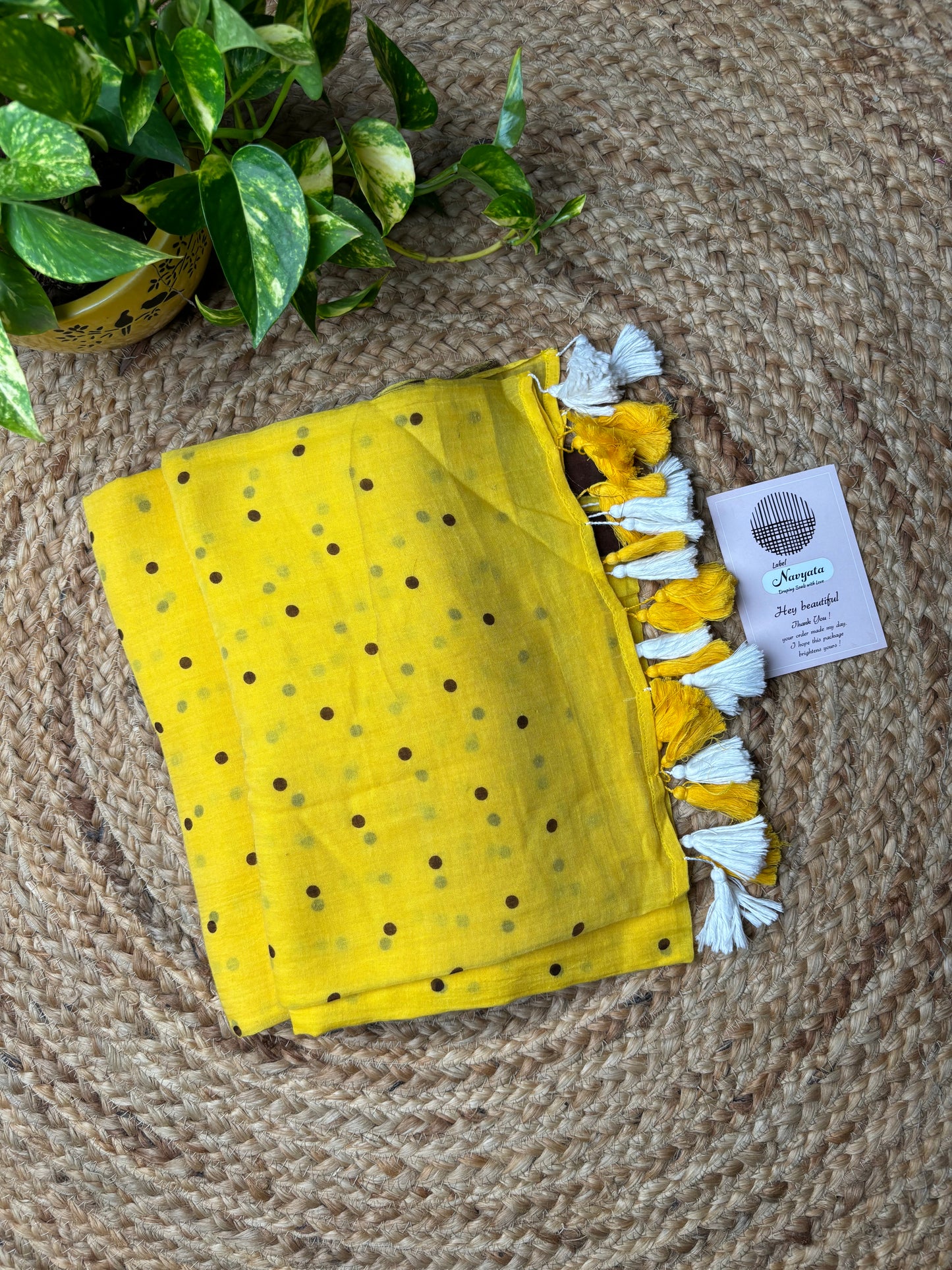 Bobby l Yellow And Brown Tiny Polka Dots