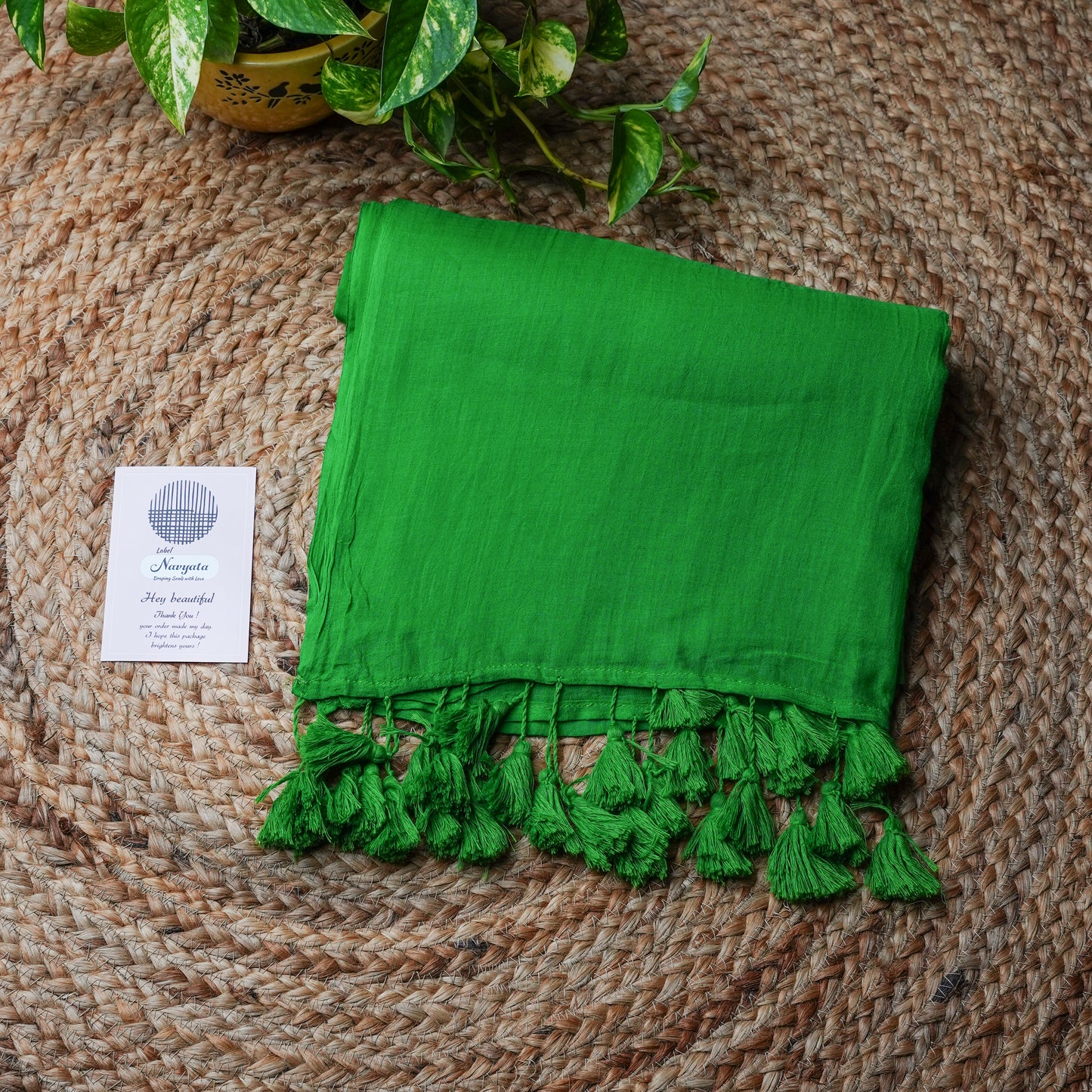 Plain Mul Cotton Saree