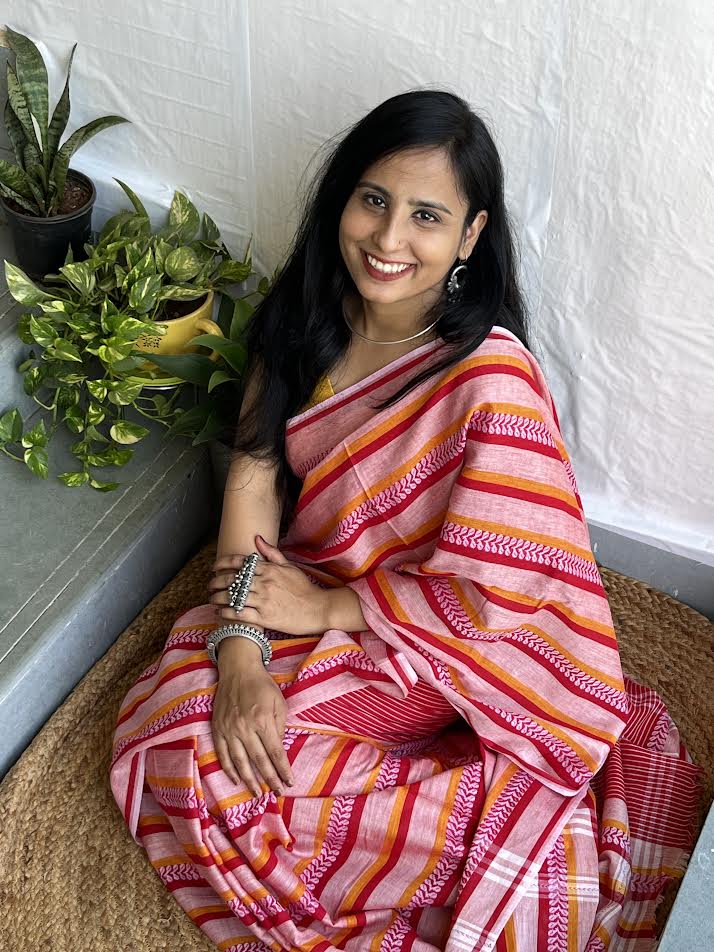 Multicolour dhonekhali cotton saree
