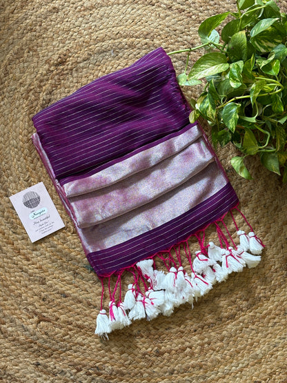 Dharini l Mul cotton zari stripes saree