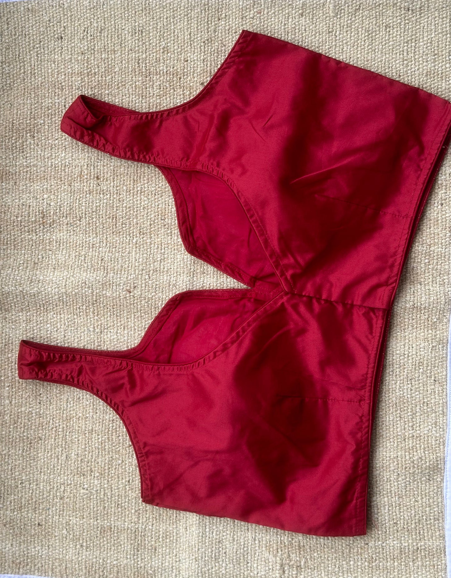 Satin cotton plain maroon blouse