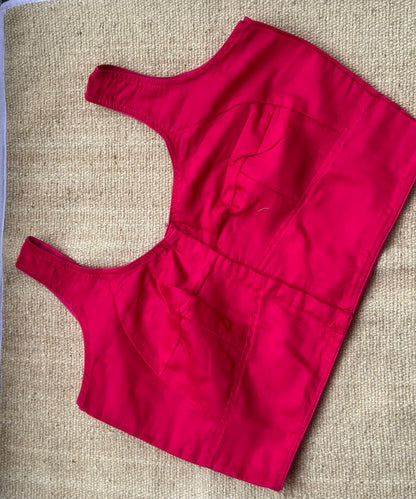 Satin cotton plain maroon blouse