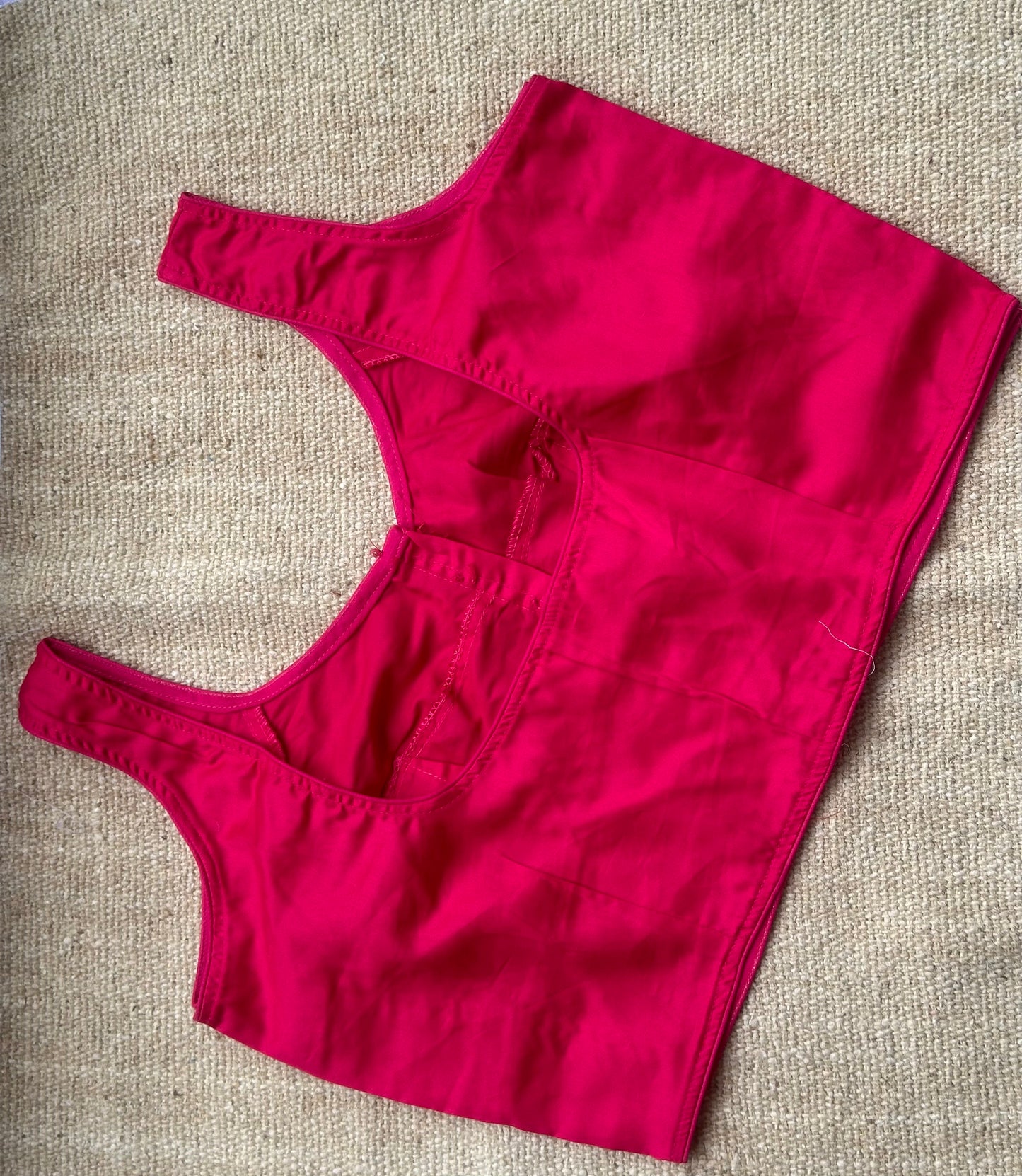 Satin cotton plain maroon blouse