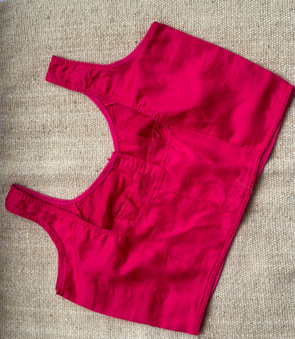 Satin cotton plain maroon blouse