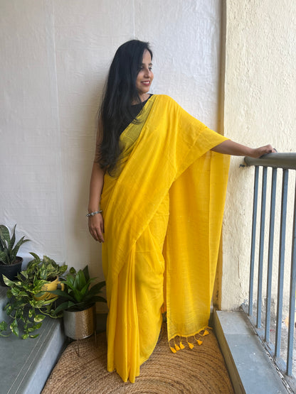 Sequin mul cotton saree