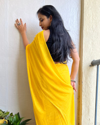 Sequin mul cotton saree