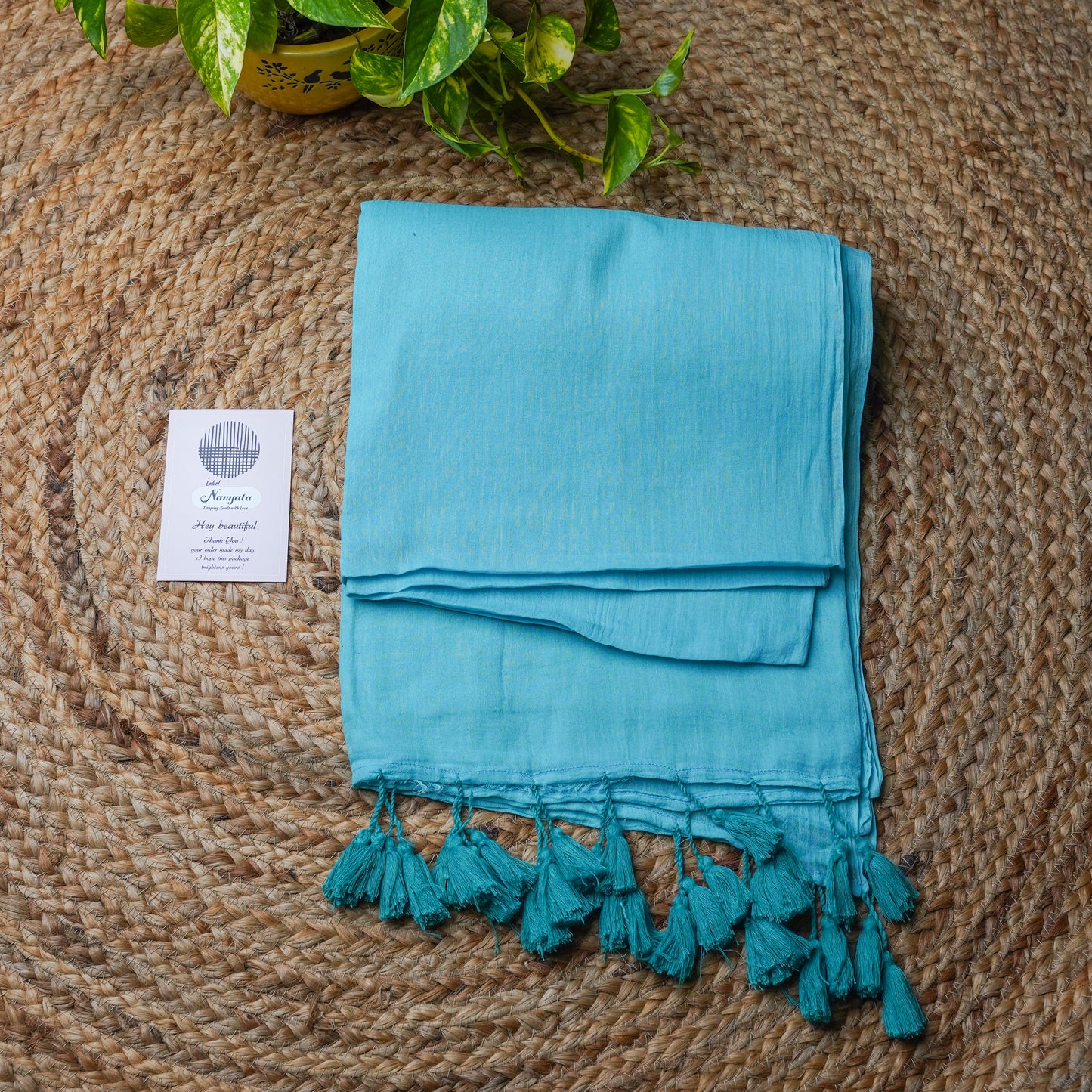 Plain Mul Cotton Saree