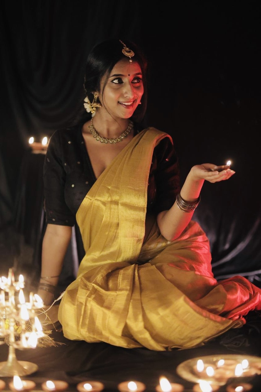 Golden Glow Yellow Festive Saree